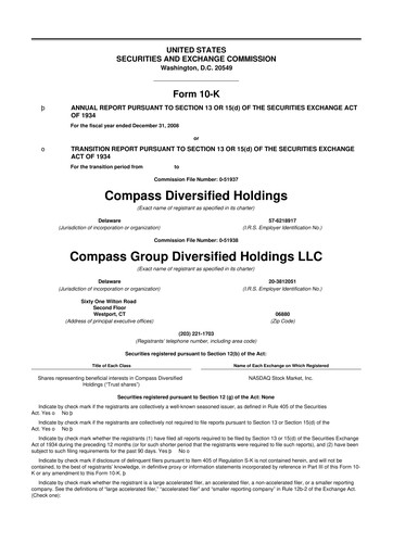 Thumbnail Compass Diversified Holdings 10-K Annual Report 
