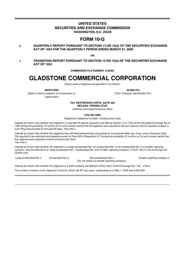 Thumbnail Gladstone Commercial 10-Q Quarterly Report FY 