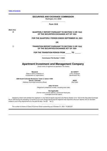 Thumbnail Aimco 10-Q Quarterly Report FY 