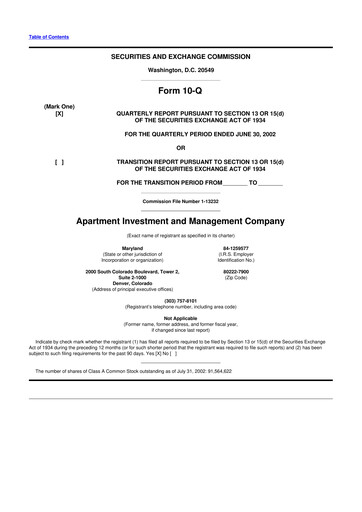 Thumbnail Aimco 10-Q Quarterly Report FY 