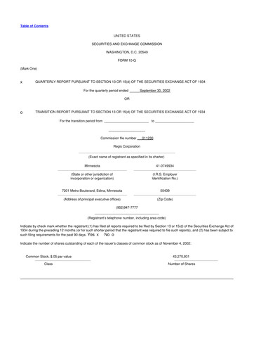 Thumbnail Regis Corporation
 10-Q Quarterly Report FY 