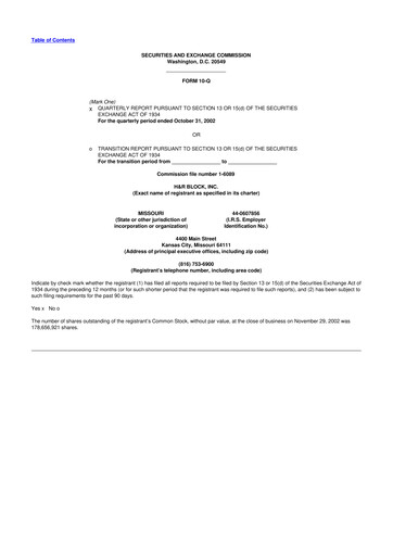 Thumbnail H&R Block
 10-Q Quarterly Report FY 