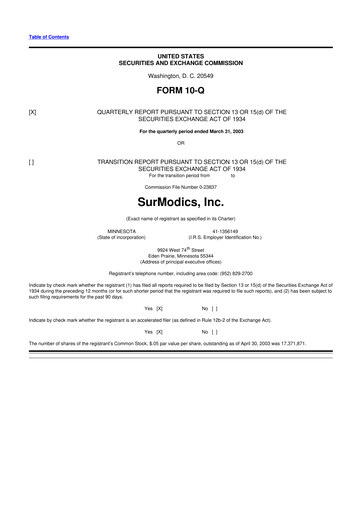 Thumbnail SurModics 10-Q Quarterly Report FY 