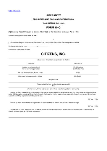 Thumbnail Citizens Inc 10-Q Quarterly Report FY 