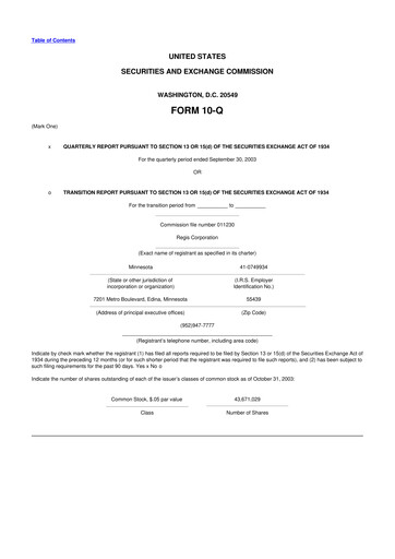 Thumbnail Regis Corporation
 10-Q Quarterly Report FY 