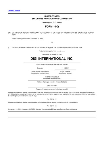 Thumbnail Digi International
 10-Q Quarterly Report FY 