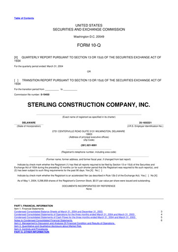 Thumbnail Sterling Infrastructure 10-Q Quarterly Report FY 
