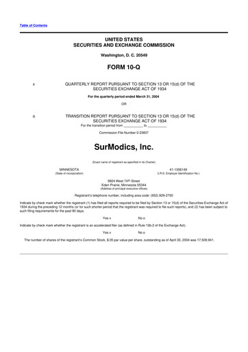 Thumbnail SurModics 10-Q Quarterly Report FY 