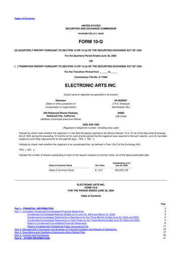 Thumbnail Electronic Arts 10-Q Quarterly Report FY 