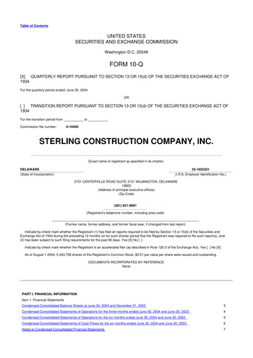 Thumbnail Sterling Infrastructure 10-Q Quarterly Report FY 