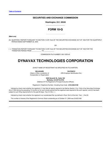 Thumbnail Dynavax Technologies
 10-Q Quarterly Report FY 