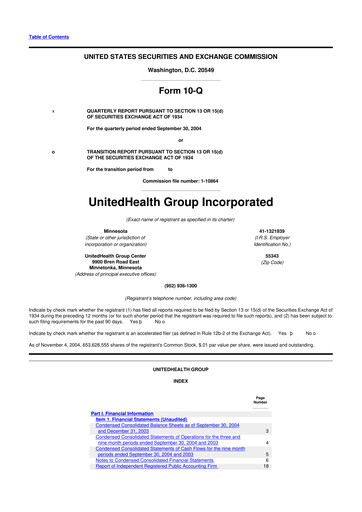 Thumbnail UnitedHealth 10-Q Quarterly Report FY 
