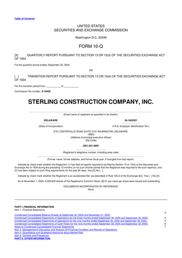 Thumbnail Sterling Infrastructure 10-Q Quarterly Report FY 