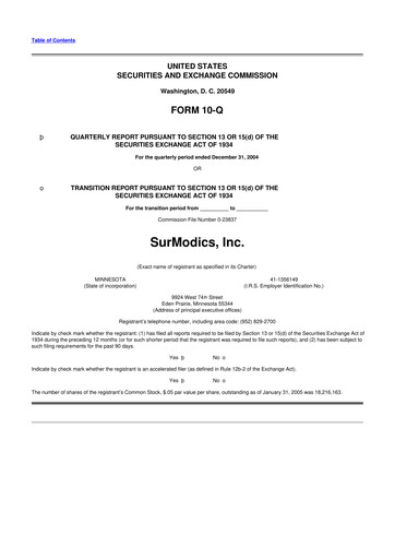 Thumbnail SurModics 10-Q Quarterly Report FY 