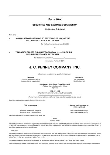 Thumbnail JCPenney 10-K Annual Report 