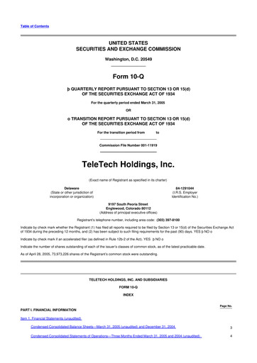 Thumbnail TTEC 10-Q Quarterly Report FY 