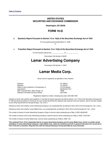 Thumbnail Lamar Advertising 10-Q Quarterly Report FY 