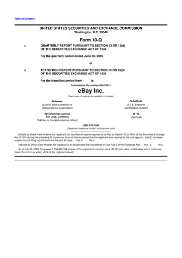 Thumbnail eBay 10-Q Quarterly Report FY 