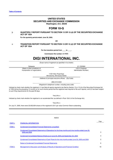 Thumbnail Digi International
 10-Q Quarterly Report FY 