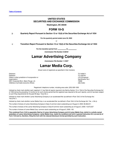 Thumbnail Lamar Advertising 10-Q Quarterly Report FY 
