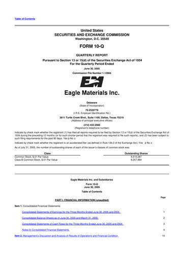 Thumbnail Eagle Materials
 10-Q Quarterly Report FY 