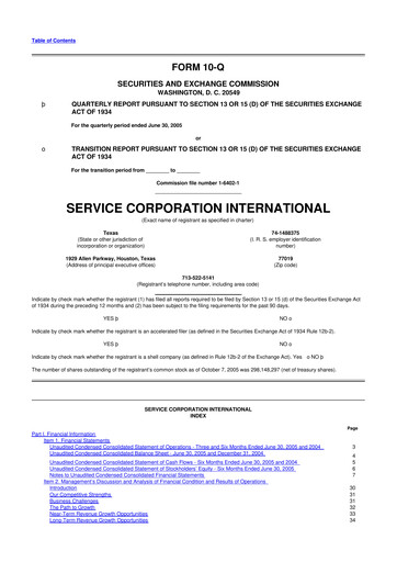 Miniature Service Corporation International
 10-Q Rapport trimestriel  