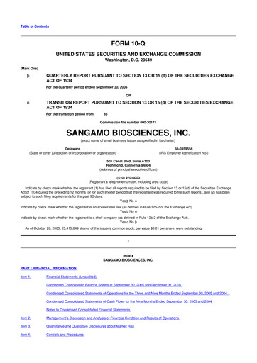Thumbnail Sangamo Therapeutics
 10-Q Quarterly Report FY 