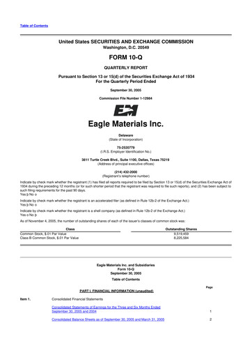 Thumbnail Eagle Materials
 10-Q Quarterly Report FY 
