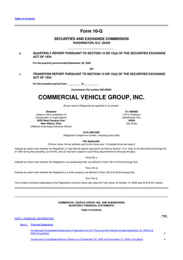 Vorschaubild Commercial Vehicle Group (CVG) 10-Q Quartalsbericht  