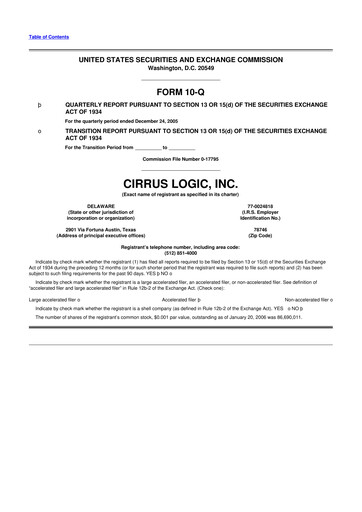 Thumbnail Cirrus Logic
 10-Q Quarterly Report FY 