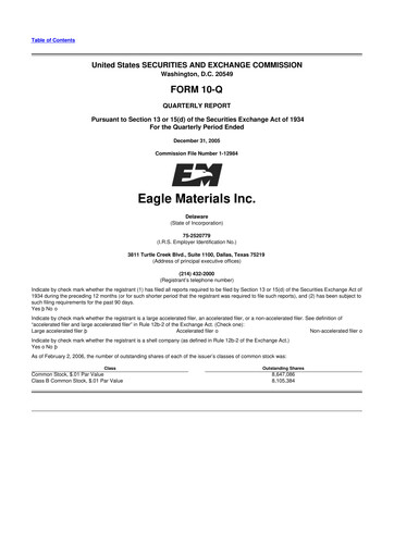 Thumbnail Eagle Materials
 10-Q Quarterly Report FY 
