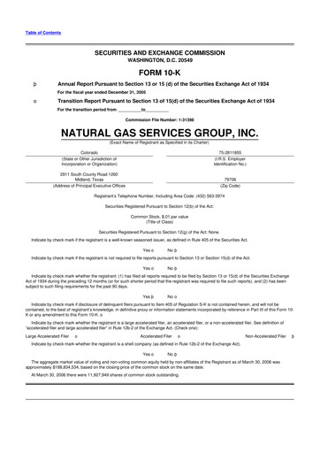 Miniature Natural Gas Services Group 10-K Rapport annuel 