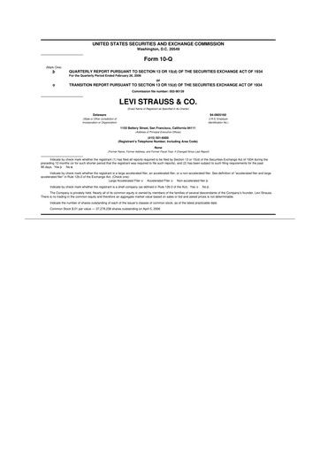 Thumbnail Levi Strauss & Co. 10-Q Quarterly Report FY 