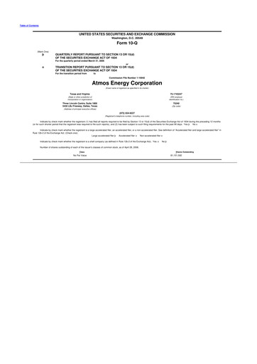 Vorschaubild Atmos Energy 10-Q Quartalsbericht  