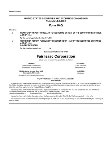 Thumbnail Fair Isaac (FICO) 10-Q Quarterly Report FY 