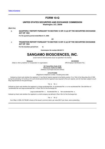 Thumbnail Sangamo Therapeutics
 10-Q Quarterly Report FY 