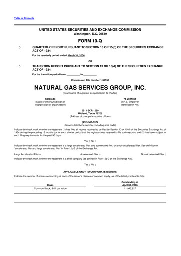Vorschaubild Natural Gas Services Group 10-Q Quartalsbericht  
