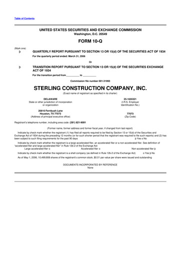 Thumbnail Sterling Infrastructure 10-Q Quarterly Report FY 