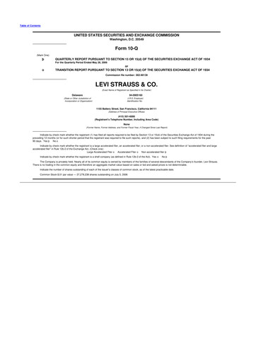 Thumbnail Levi Strauss & Co. 10-Q Quarterly Report FY 