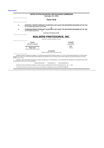 Miniature Builders FirstSource
 10-Q Rapport trimestriel  
