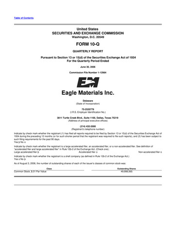 Thumbnail Eagle Materials
 10-Q Quarterly Report FY 