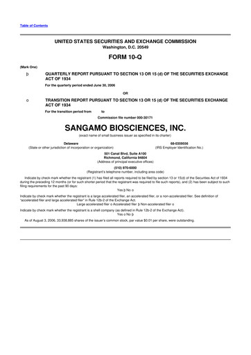 Thumbnail Sangamo Therapeutics
 10-Q Quarterly Report FY 