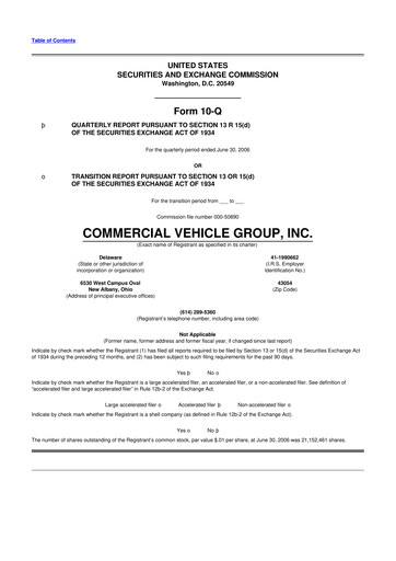 Vorschaubild Commercial Vehicle Group (CVG) 10-Q Quartalsbericht  
