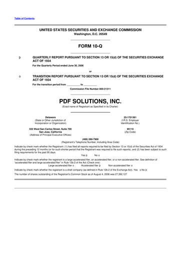 Thumbnail PDF Solutions 10-Q Quarterly Report FY 