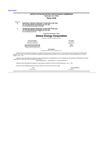 Vorschaubild Atmos Energy 10-Q Quartalsbericht  