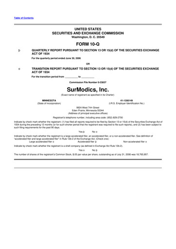 Thumbnail SurModics 10-Q Quarterly Report FY 