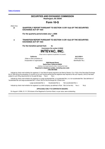 Thumbnail Intevac
 10-Q Quarterly Report FY 