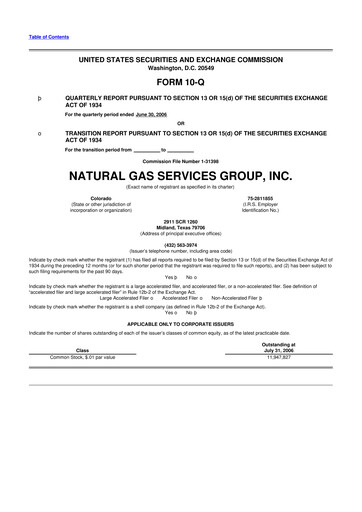 Vorschaubild Natural Gas Services Group 10-Q Quartalsbericht  