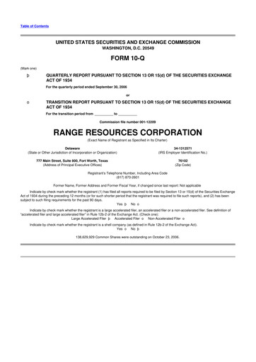 Thumbnail Range Resources
 10-Q Quarterly Report FY 