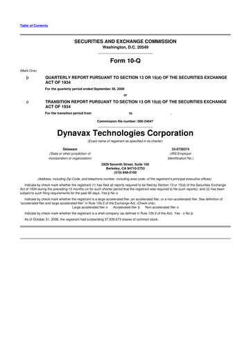 Thumbnail Dynavax Technologies
 10-Q Quarterly Report FY 